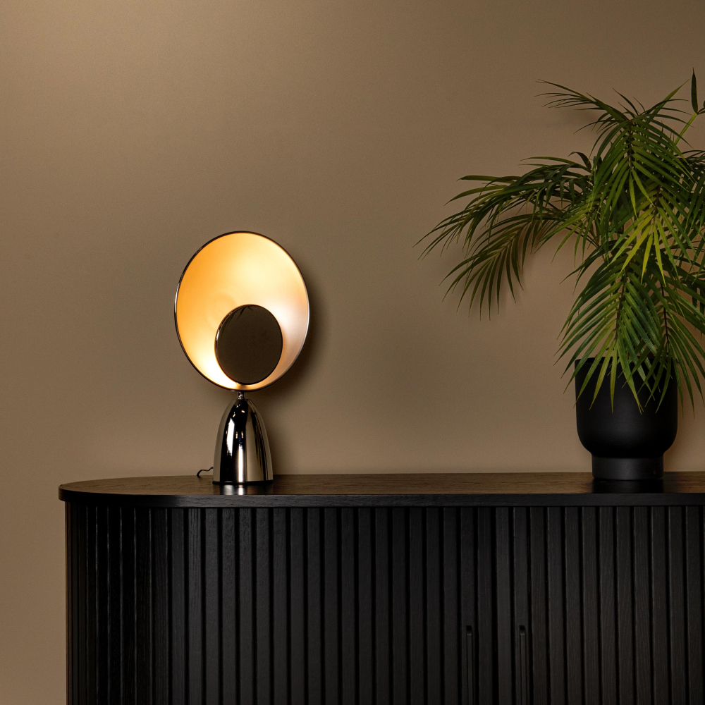 Lucide CASTAMAR - stolní lampa - Ø 25,5 cm - LED - 1x8W 2100K - Chrom