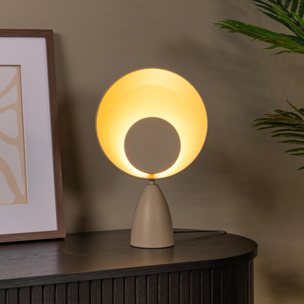 Lucide CASTAMAR - stolní lampa - Ø 25,5 cm - LED - 1x8W 2100K - Taupe