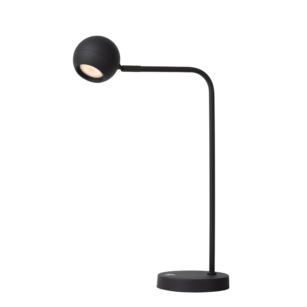 Lucide COMET - Dobíjecí stolní lampa - Baterie - LED stmívatelné - 1x3W 2700K - 3 kroky stmívání - Černá