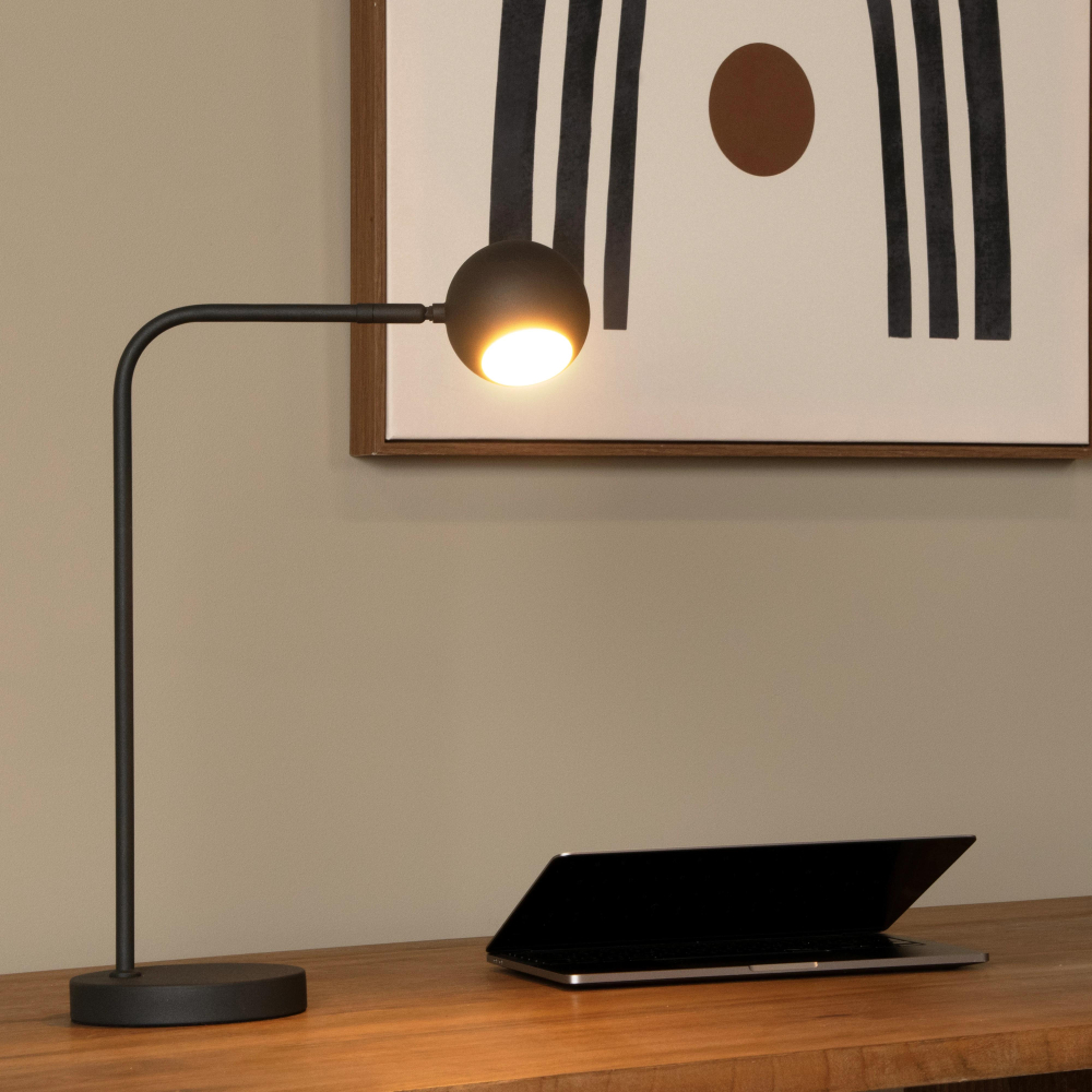Lucide COMET - Dobíjecí stolní lampa - Baterie - LED stmívatelné - 1x3W 2700K - 3 kroky stmívání - Černá