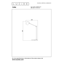 Lucide TIPIK - Nabíjecí stolní lampa - Baterie - LED stmívatelné - 1x3W 2700K - 3 kroky stmívání - Bílá