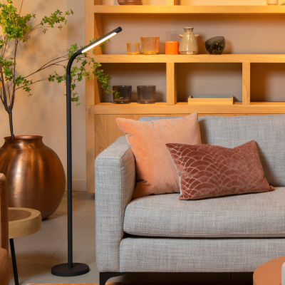 Lucide GILLY dobíjecí stojací čtecí lampa 1x3W 2700K černá