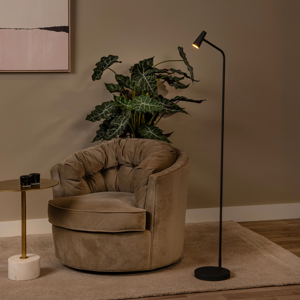 Lucide STIRLING - Dobíjecí stojací lampa - Baterie - LED stmívatelné - 1x3W 2700K - 3 kroky stmívání - Černá