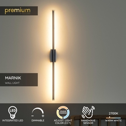 Lucide Premium MARNIK - nástěnné svítidlo - LED stmívatelné - CCT - 1x13W 2700K/4000K - černé