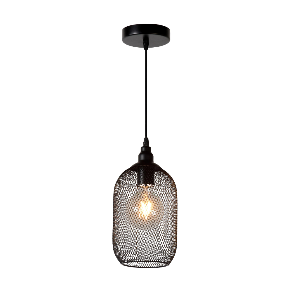 Lucide MESH - závěsné svítidlo - 43404/15/30 - Ø 15 cm - Černá
