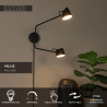 Lucide MILNE - nástěnné svítidlo - LED stmívatelné - 2x8W 2700K - černé