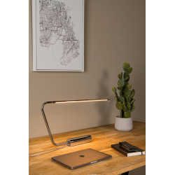 Lucide MADISON - stolní lampa - LED stmívatelná - 1x9W 2600K/2800K - Chrom