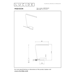 Lucide MADISON - stolní lampička - LED stmívatelná - 1x6,5W 2600K/2800K - Taupe