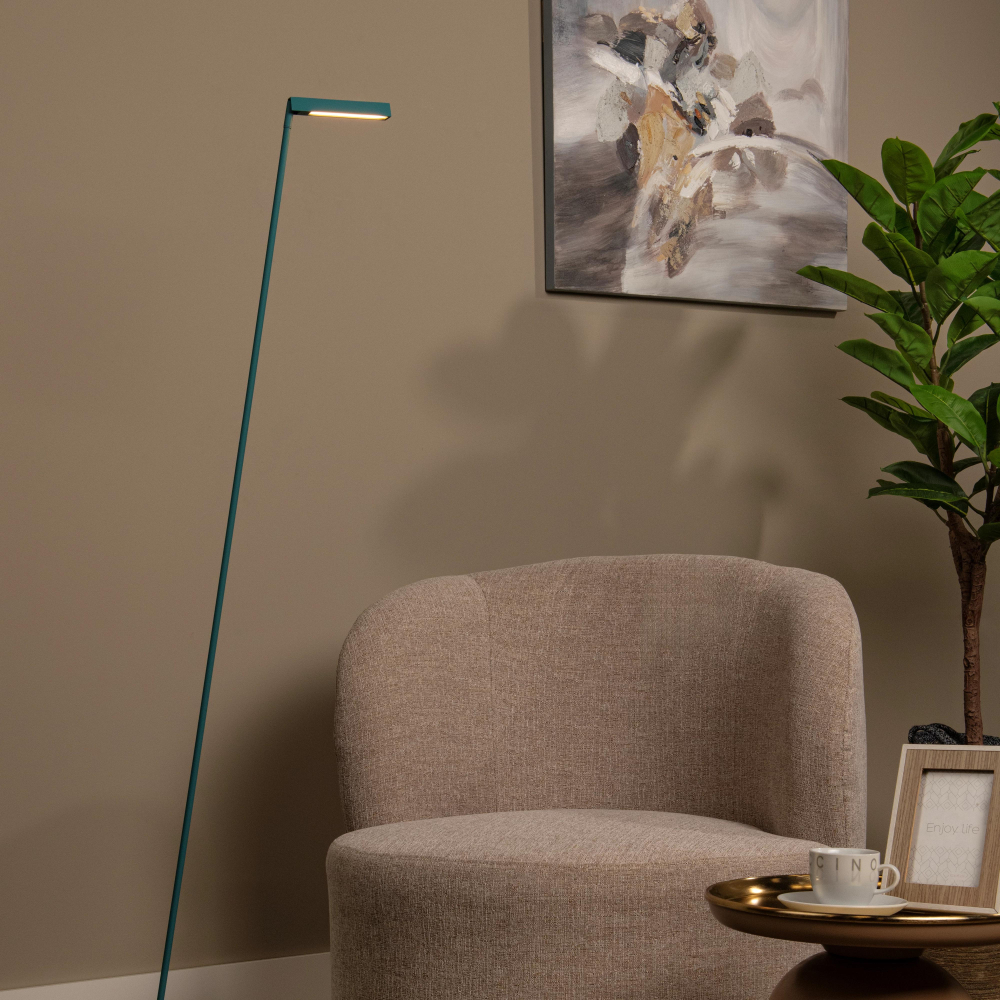 Lucide LAVALE - Stojací lampa na čtení - LED stmívatelná - 1x3W 2700K - Tyrkysová