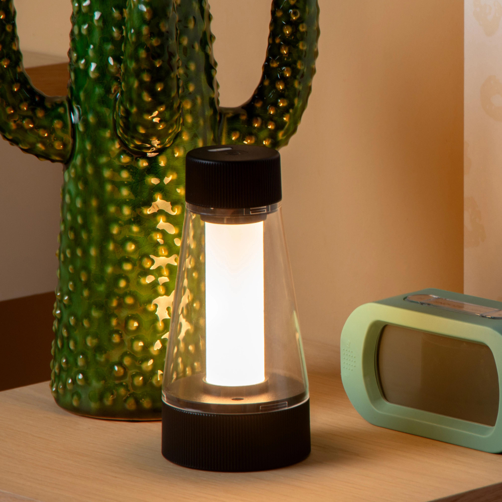 Lucide LORALI - Nabíjecí LED Stolní lampa Vnitřní/Venkovní - Baterie - Ø 7,7 cm - stmívatelná - IP44 - Černá