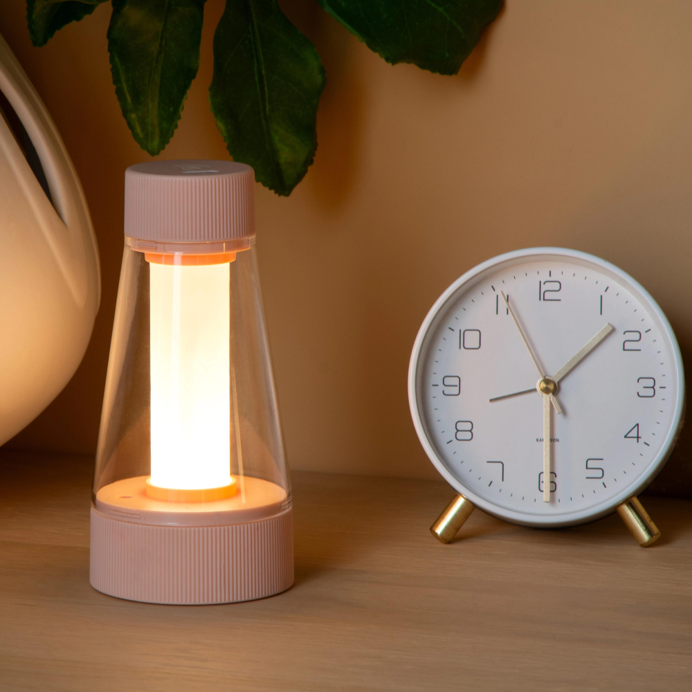 Lucide LORALI - Nabíjecí Stolní lampa Vnitřní/Venkovní - Baterie - Ø 7,7 cm - Rozm. - IP44 - Růžová