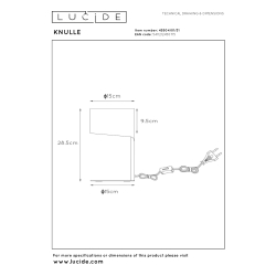 Lucide 45504/01/31 KNULLE lampa stolní E14 H28,5 D15 cm bílá