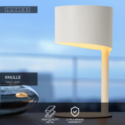 Lucide 45504/01/31 KNULLE lampa stolní E14 H28,5 D15 cm bílá