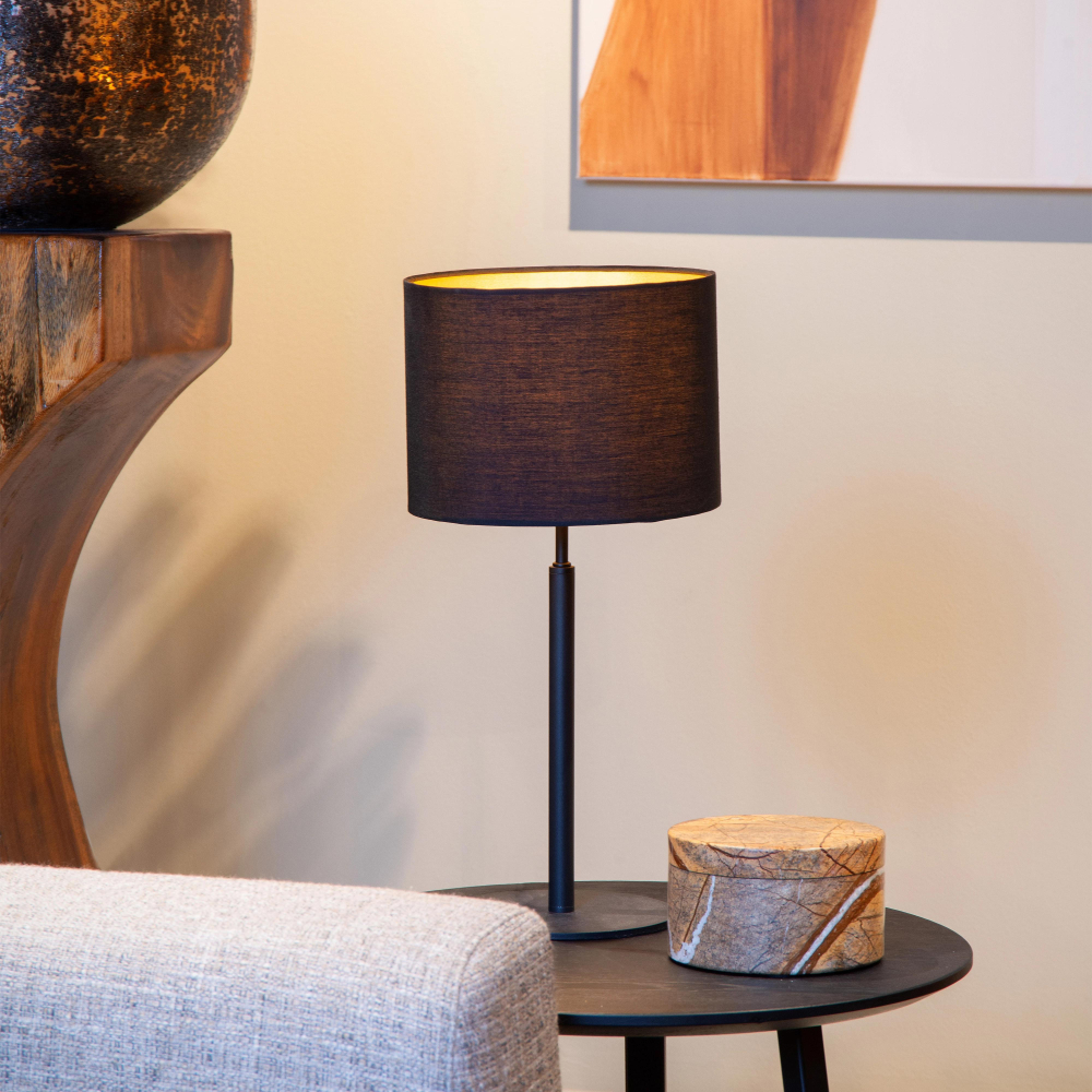 Lucide MAYA - Stolní lampa - Ø 26 cm - 1xE27 - Černá