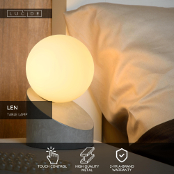 Lucide LEN - stolní lampa - 45561/01/36 - Ø 10 cm - G9 - Šedá
