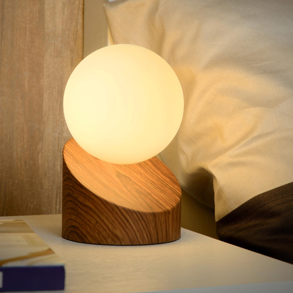 Lucide LEN - stolní lampa - 45561/01/70 - Ø 10 cm - G9 - Dřevo