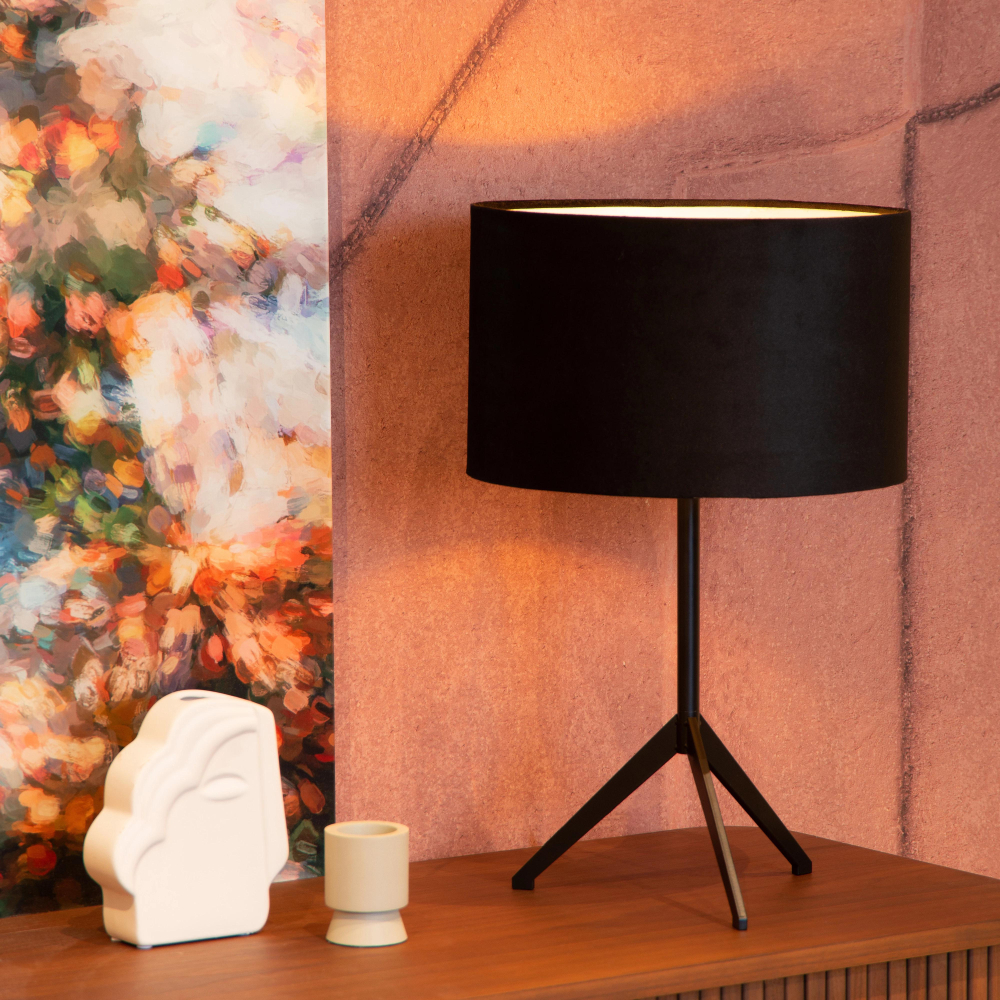 Lucide TONDO stolní lampa Ø 30 cm 1xE27 černá