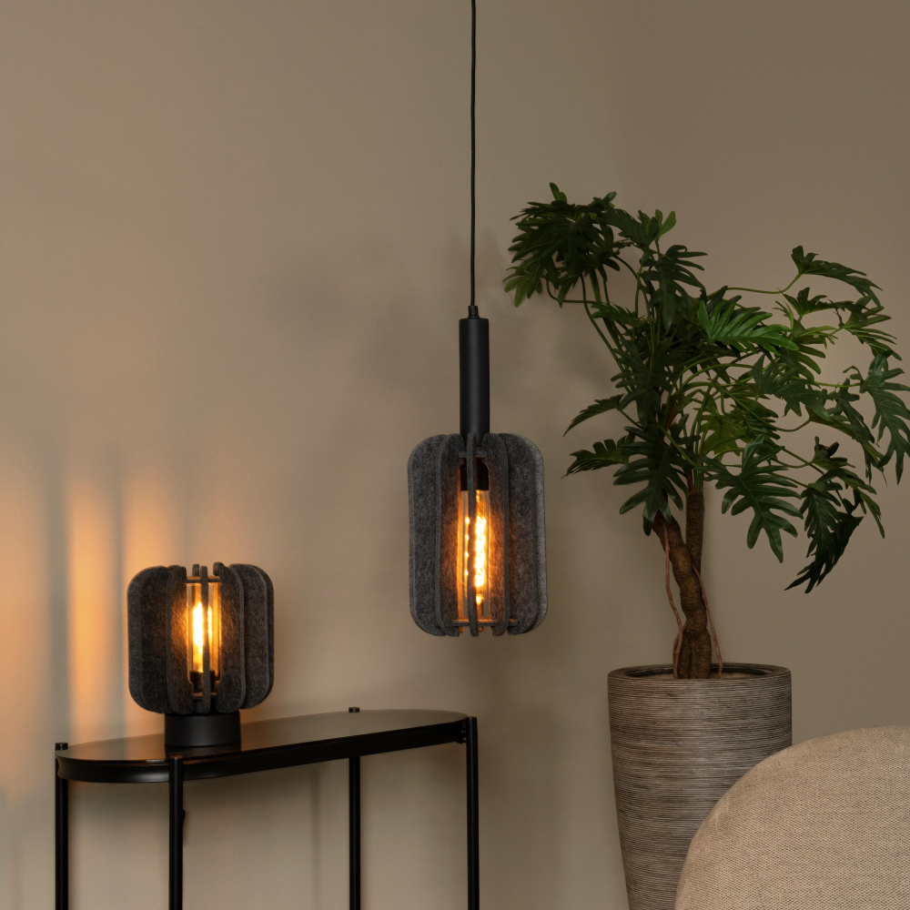 Lucide RAFAL - Stolní lampa - Ø 23 cm - 1xE27 - Šedá
