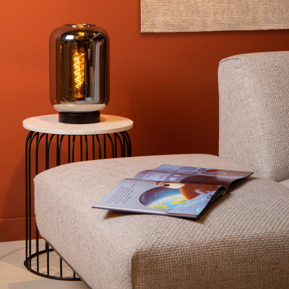 Lucide JOANET stolní lampa Ø 22 cm 1xE27 kouřová šedá