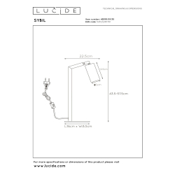 Lucide SYBIL stolní lampa 10/35W černá