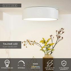 Lucide TALOWE LED - stropní svítidlo - Ø 45 cm - stmívatelné - 1x30W 3000K - Bílá