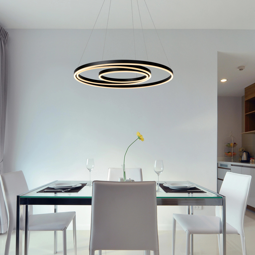 Lucide 46402/99/30 TRINITI svítidlo závěsné LED 136W průměr 80 cm černá