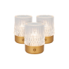 Lucide LILI - Nabíjecí stolní lampa - 3kusy - Ø 8 cm - LED stm. - 1x3W 2700K/3000K - zlatá/mosazná