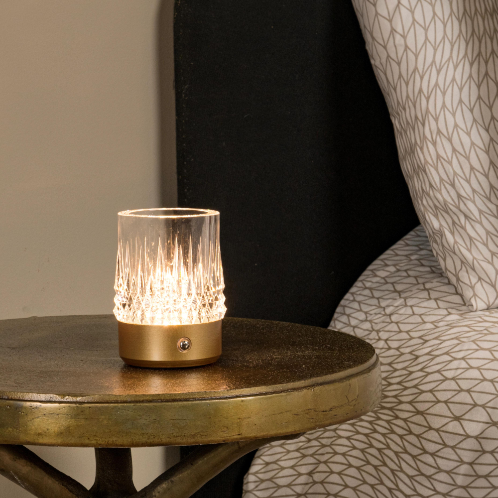 Lucide LILI - Nabíjecí stolní lampa - 3kusy - Ø 8 cm - LED stm. - 1x3W 2700K/3000K - zlatá/mosazná