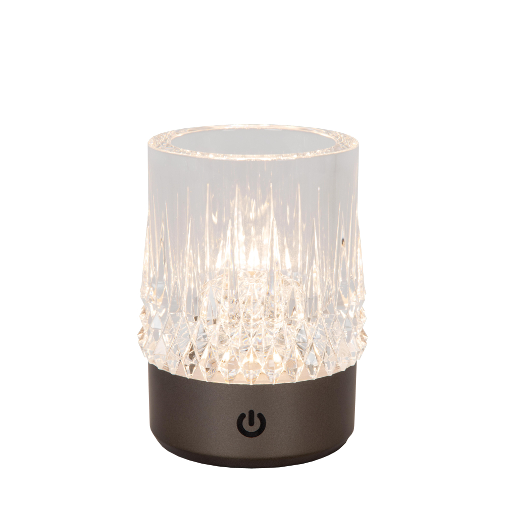Lucide LILI - Nabíjecí stolní lampa - Baterie - Ø 8 cm - LED stmívatelné - 1x3W 2700K/3000K - šedé - Set 3 kusy