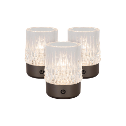 Lucide LILI - Nabíjecí stolní lampa - Baterie - Ø 8 cm - LED stmívatelné - 1x3W 2700K/3000K - šedé - Set 3 kusy