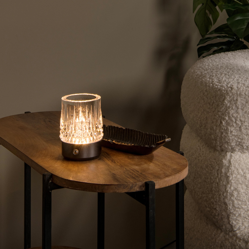 Lucide LILI - Nabíjecí stolní lampa - Baterie - Ø 8 cm - LED stmívatelné - 1x3W 2700K/3000K - šedé - Set 3 kusy
