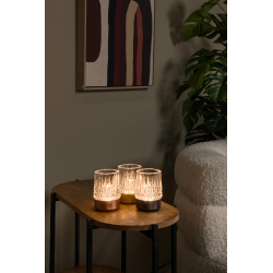 Lucide LILI - Nabíjecí stolní lampa - Baterie - Ø 8 cm - LED stmívatelné - 1x3W 2700K/3000K - šedé - Set 3 kusy