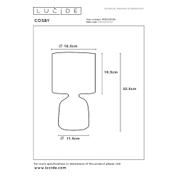 Lucide COSBY - stolní lampa - Ø 16,5 cm - Šedá 47503/81/36