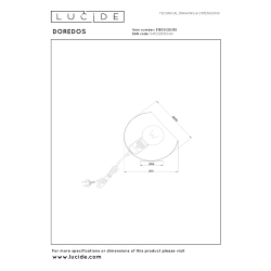 Lucide DOREDOS - stolní lampa - Ø 20 cm - 1xE27 - červená