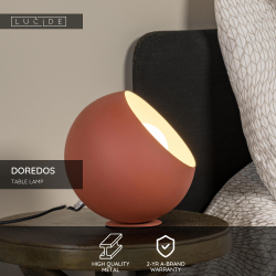 Lucide DOREDOS - stolní lampa - Ø 20 cm - 1xE27 - červená
