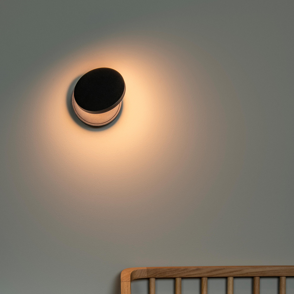 Lucide UFOR - nástěnné svítidlo - Ø 12 cm - LED stmívatelné - 1800K/3000K - černé