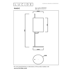 Lucide MAGIC - stolní lampa - Ø 18 cm - 1xE27 - černé