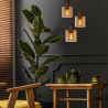 Lucide TOLEDO závěsné svítidlo 3xE27/60W Copper/Glass Amber
