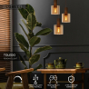 Lucide TOLEDO závěsné svítidlo 3xE27/60W Copper/Glass Amber
