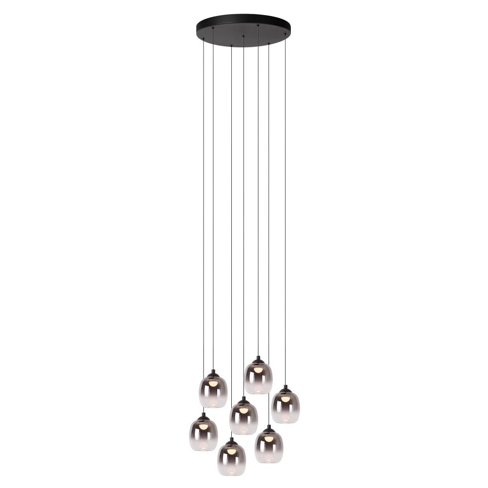 Lucide TAMINO - Závěsné svítidlo - Ø 52 cm - LED Rozm. - 7x7W 3000K - Černá
