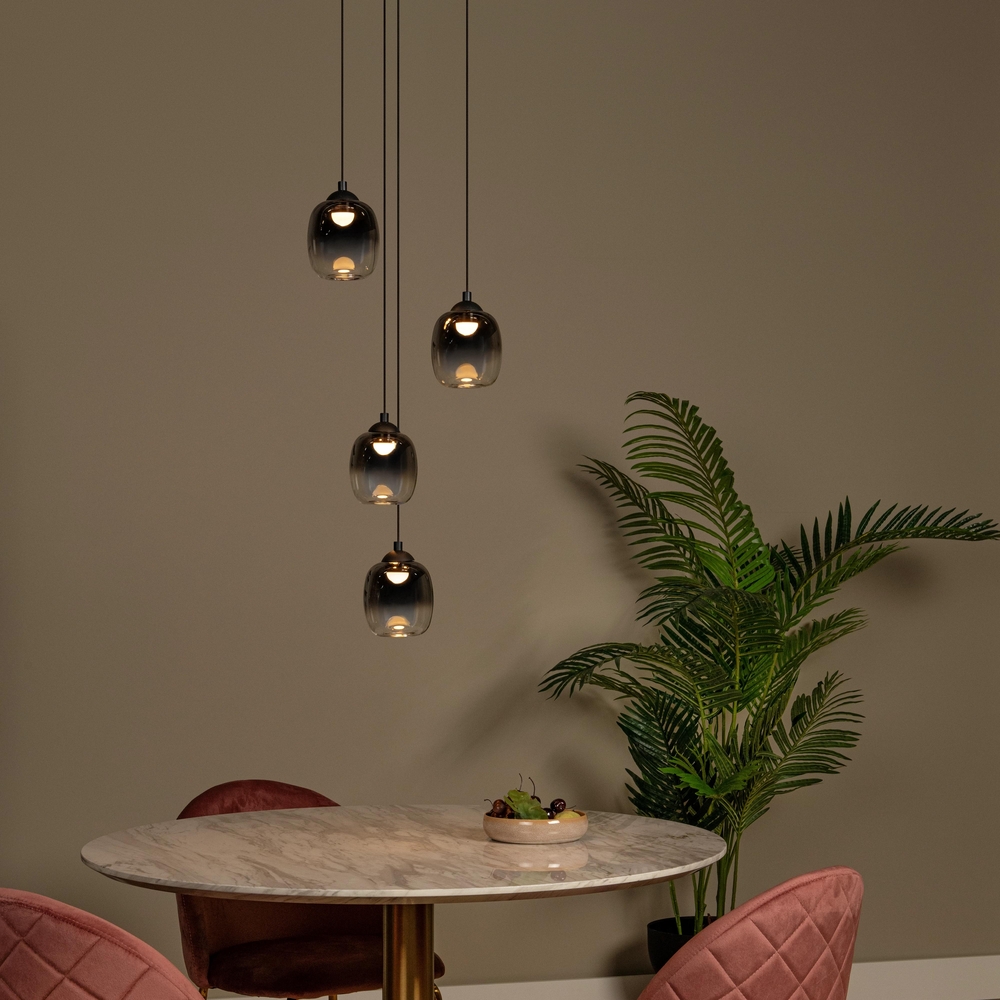 Lucide TAMINO - závěsné svítidlo - Ø 36 cm - LED stmívatelné - 4x5,2W 3000K - černé