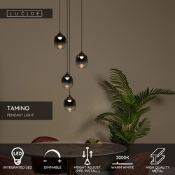 Lucide TAMINO - závěsné svítidlo - Ø 36 cm - LED stmívatelné - 4x5,2W 3000K - černé