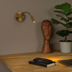 Lucide JOLIJN - Dobíjecí noční lampa / Nástěnné svítidlo - USB dobíjení - Ø 11 cm - LED - 1x2W 3000K - zlatá