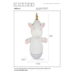 Lucide DOLLY - stolní lampa dětská - baterie - LED - 1x3W 2700K - S hudební funkcí - bílé
