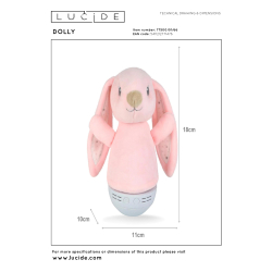Lucide DOLLY - stolní lampa dětská - baterie - LED - 1x3W 2700K - S hudební funkcí - růžová