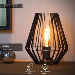 Lucide 78598/01/30 REDA stolní lampa E27/40W H27cm černá