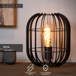 Lucide 78599/01/30 REDA stolní lampa E27/40W H26cm černá