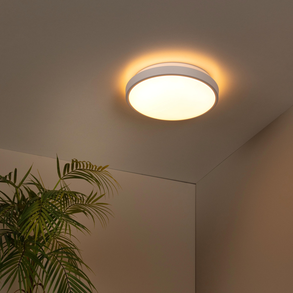 Lucide DASHER – stropní svítidlo do Koupelny – Ø 29,3 cm – LED – 1x12W 2700K – IP44 – se senzorem – Bílý