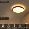 LED stropní svítidlo DASHER do koupelny - Ø 41 cm - 1x24W 2700K - IP44 - Senzor pohybu & Den/Noc - Černá
