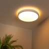 Lucide DASHER - stropní světlo Koupelna - Ø 41 cm - LED - 1x24W 2700K - IP44 - Senzor pohybu & Den/Noc - Bílá